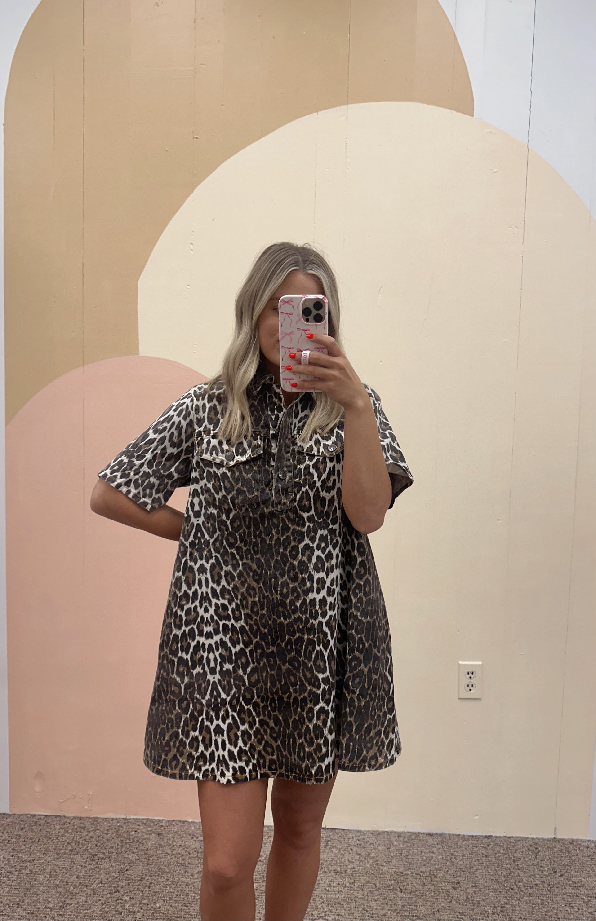 Leopard Denim Dress