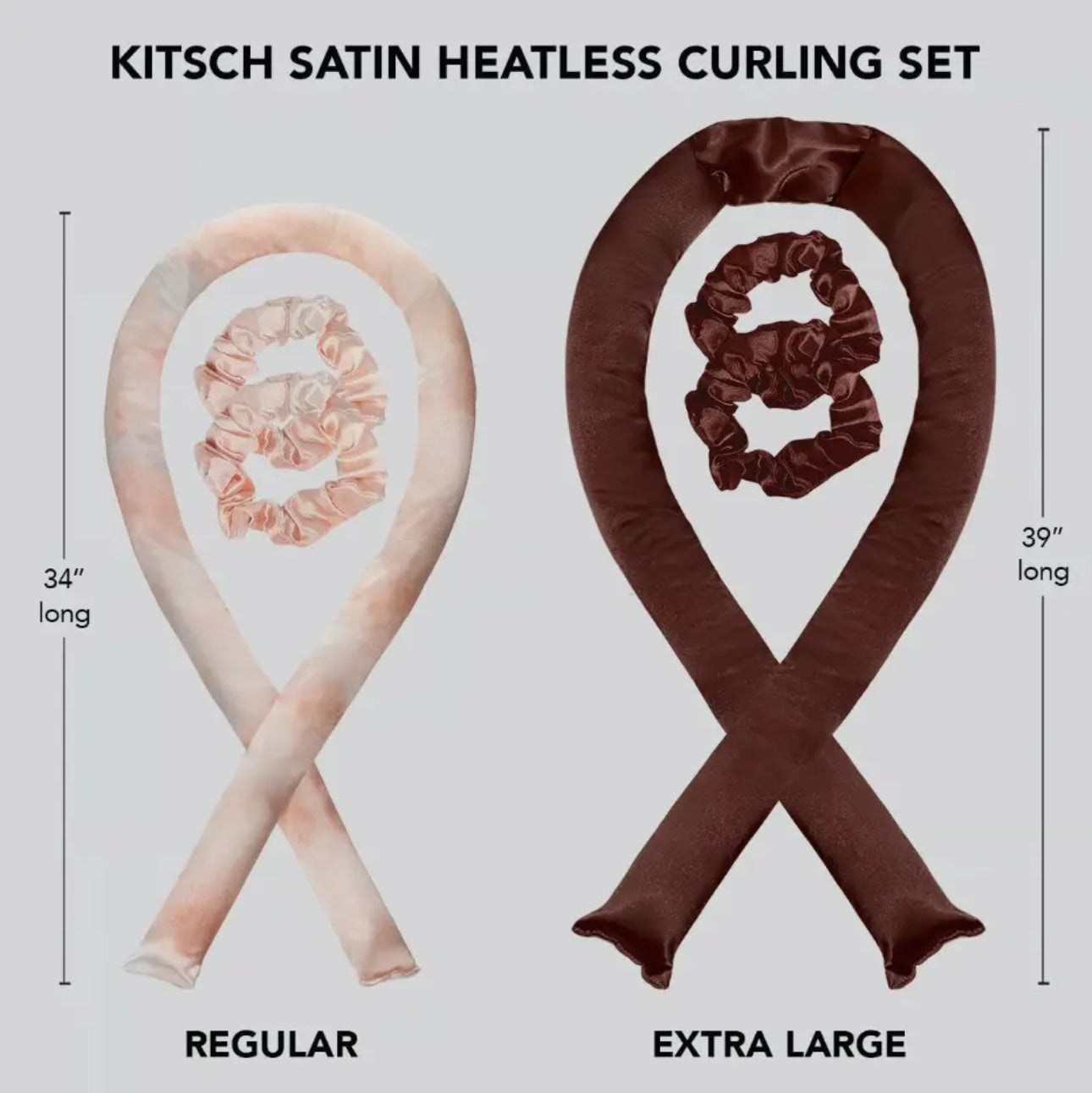 Chocolate Brown XL Satin Heatless Curling Set