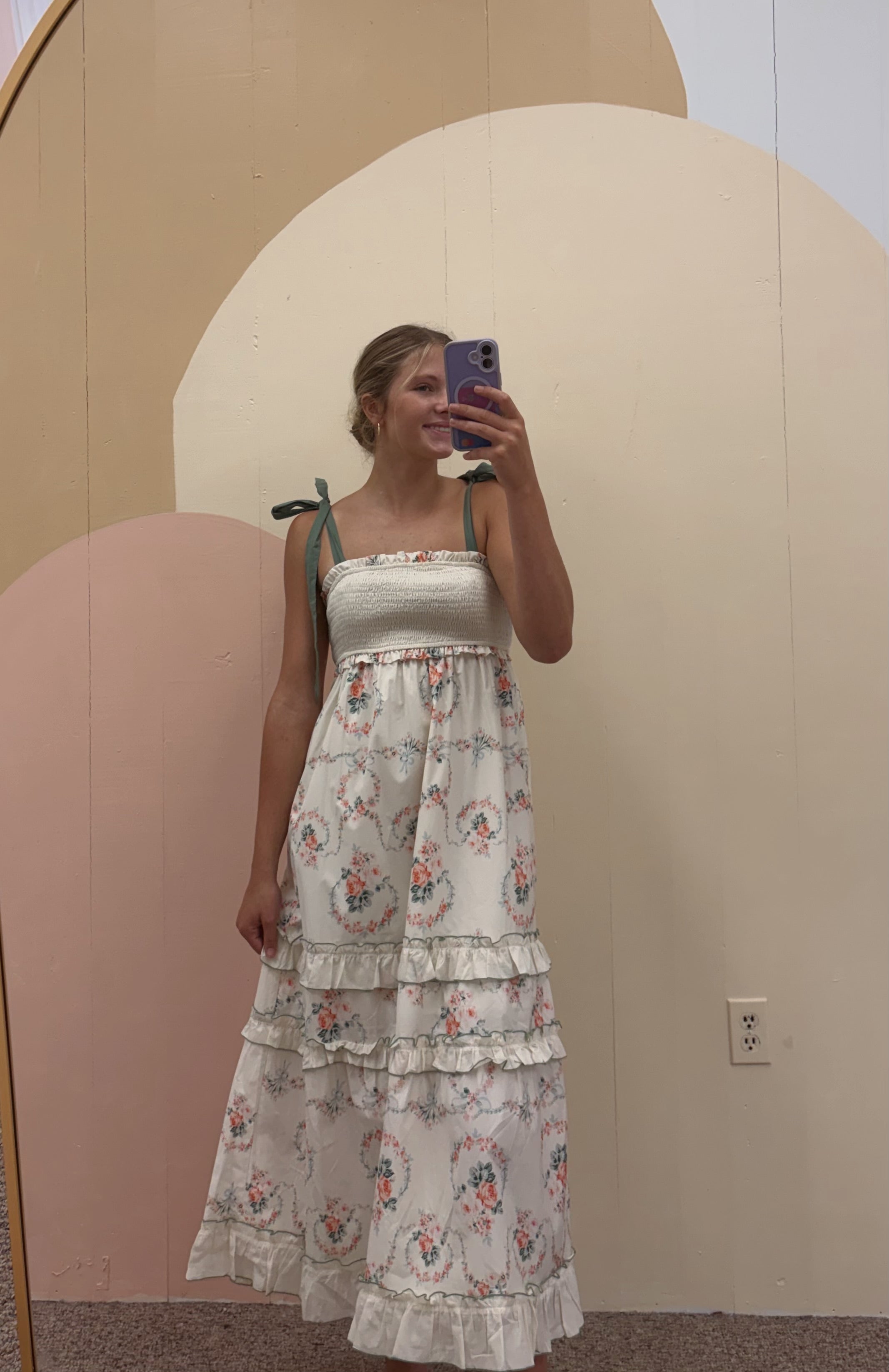 Dainty Floral Smocked Tiered Maxi Dress