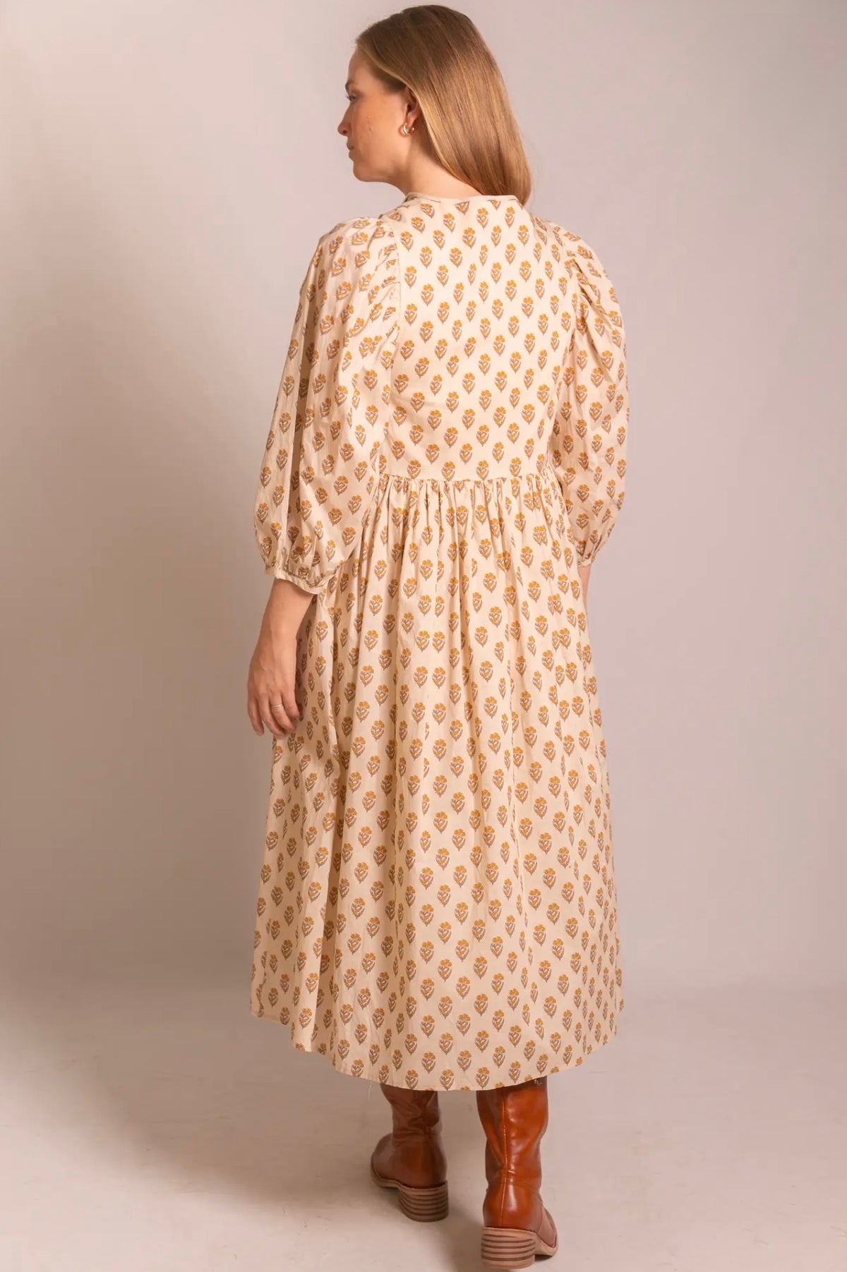 Cotton Billowy Sleeve Dress