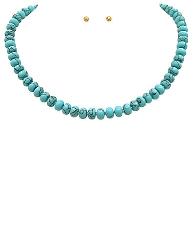 Rondelle Stone Necklace Set