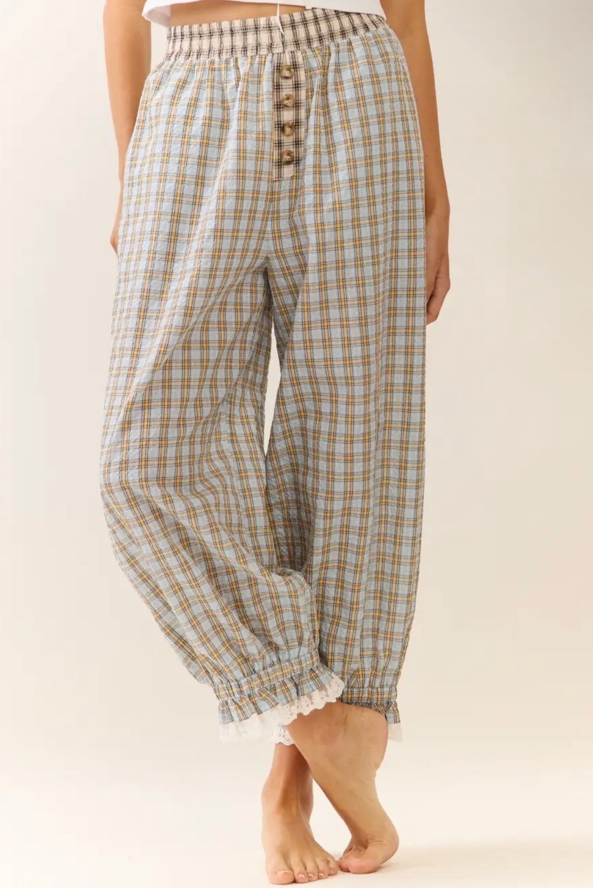 Plaid Balloon Pants