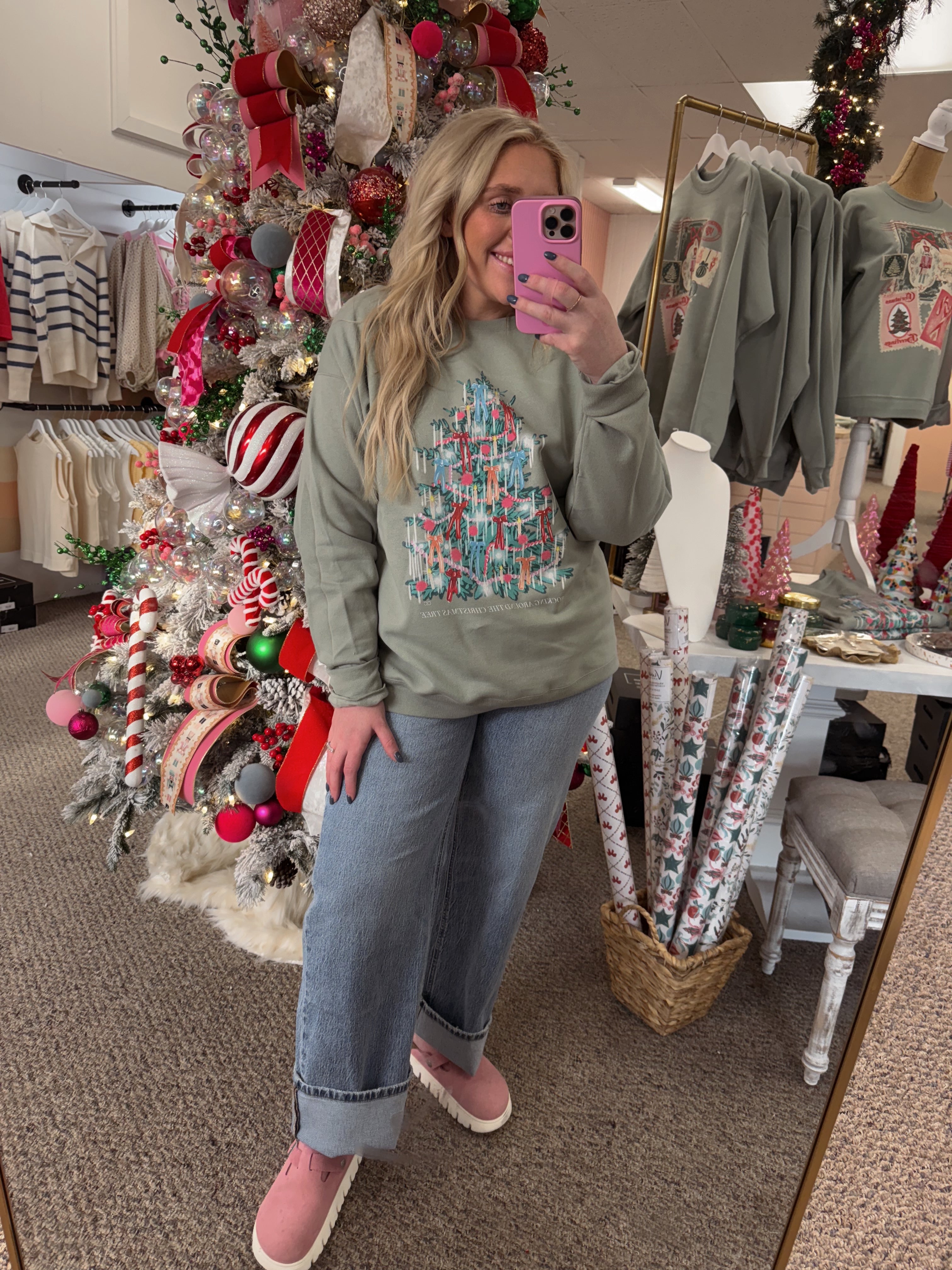Christmas Tinsel Tree Sweatshirt