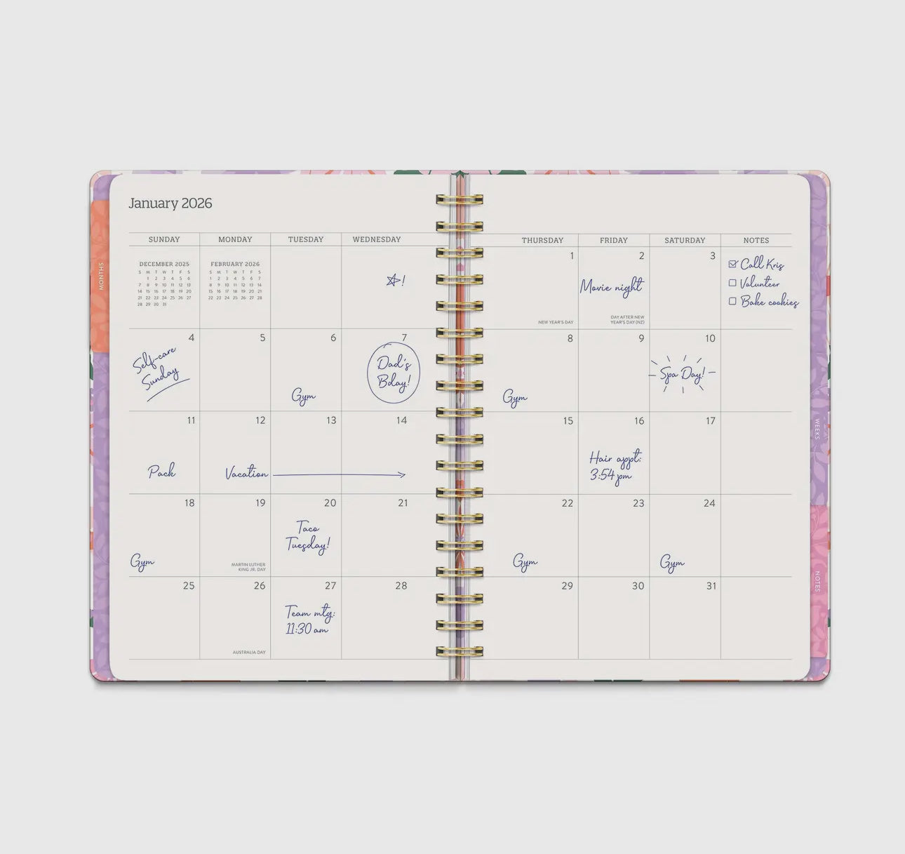 2026 Secret Garden Tri-Tab Planner