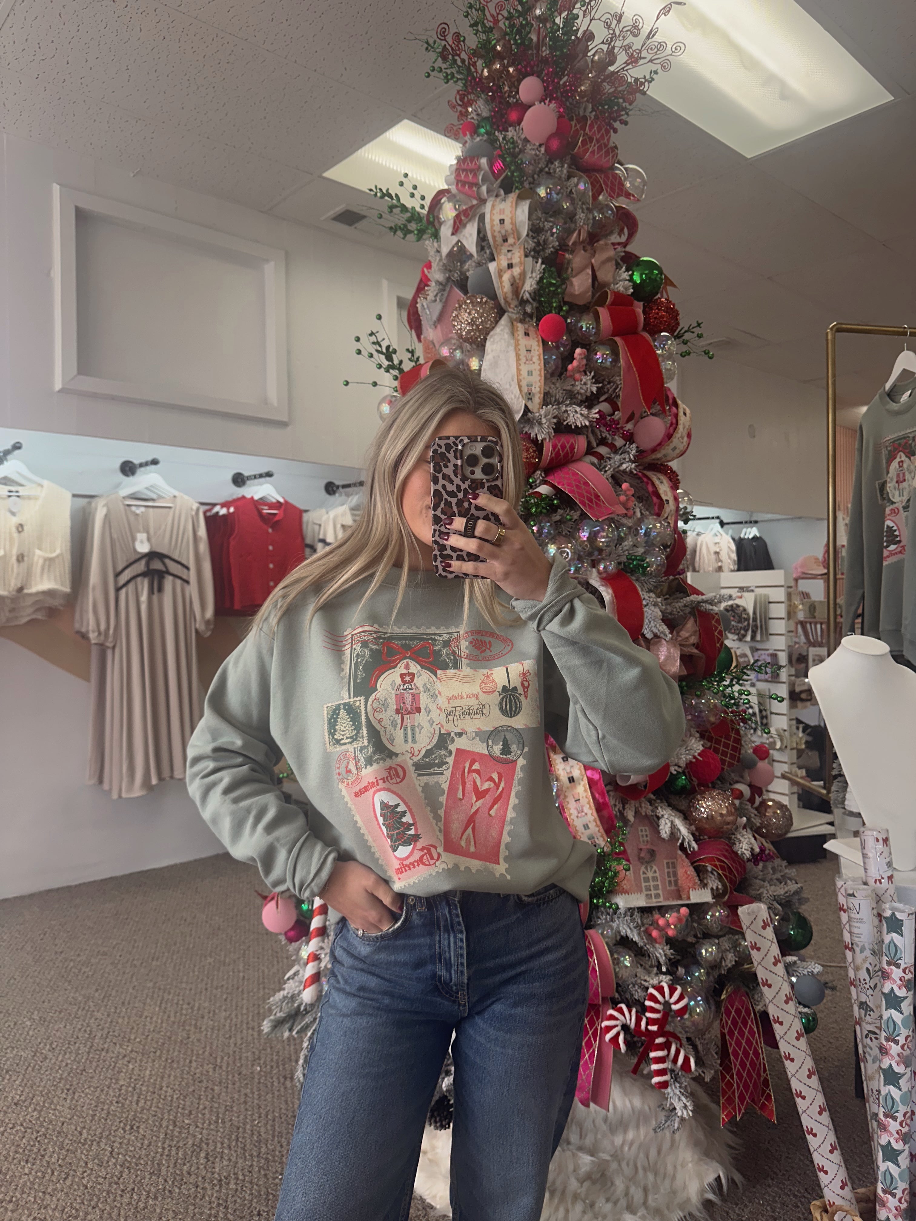 Christmas Post Card Sweatshirt