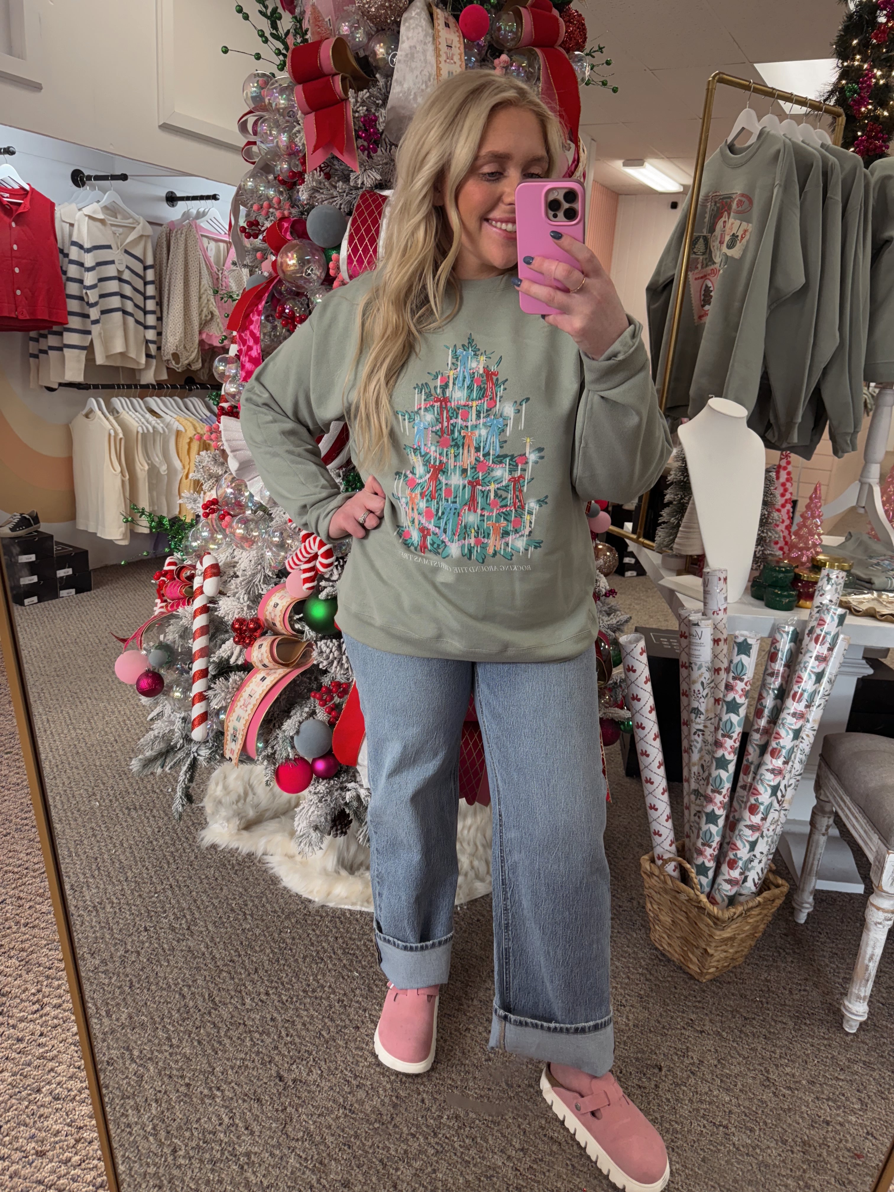 Christmas Tinsel Tree Sweatshirt