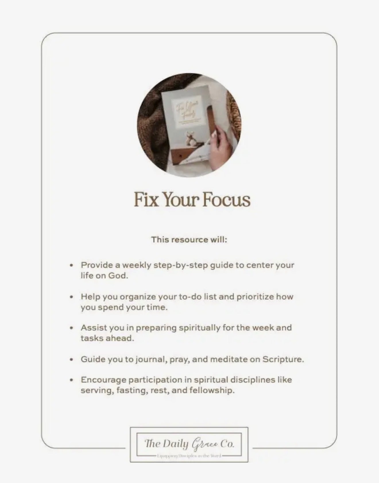 Fix your Focus | A 52 Week Guide To Help You Put God First