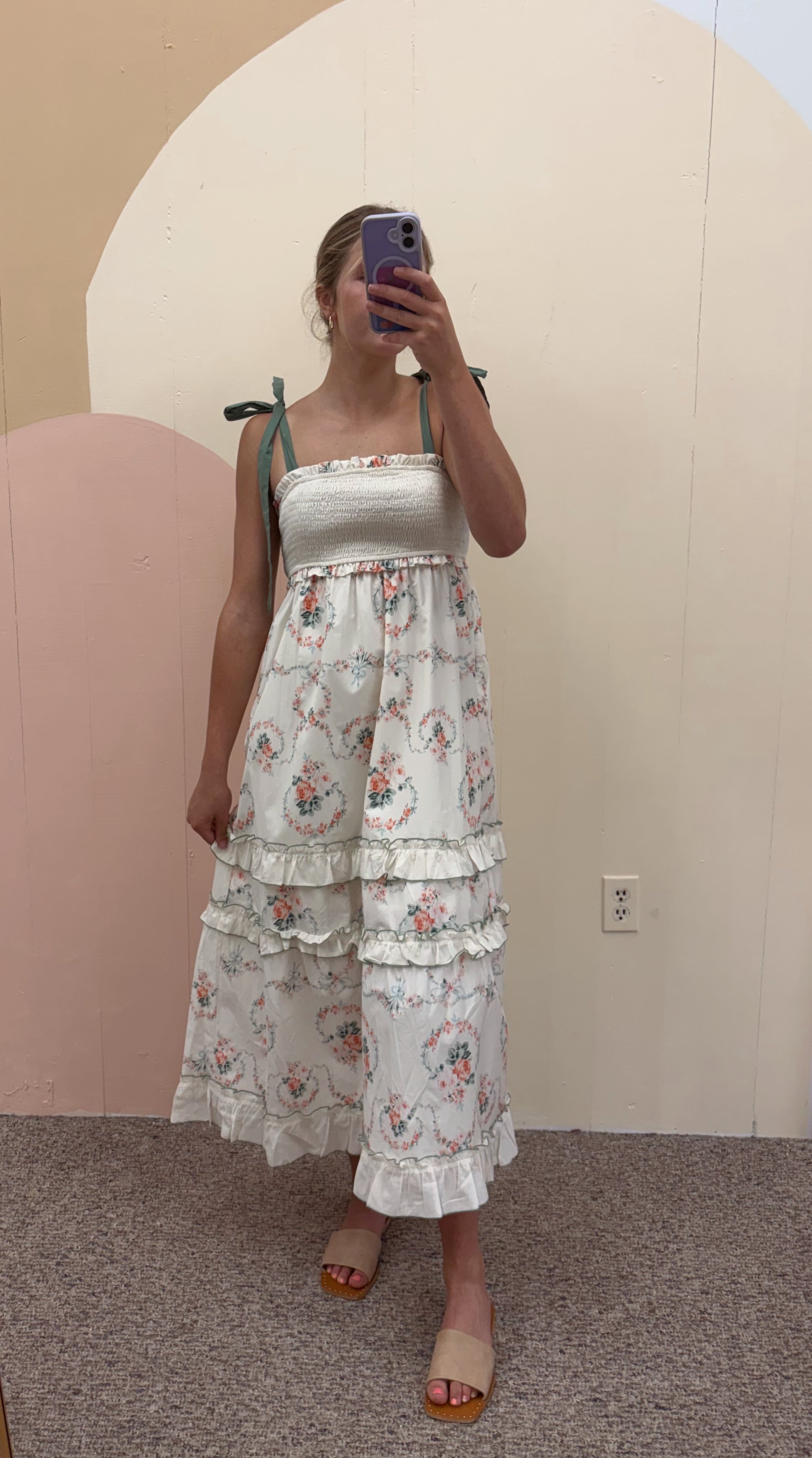 Dainty Floral Smocked Tiered Maxi Dress