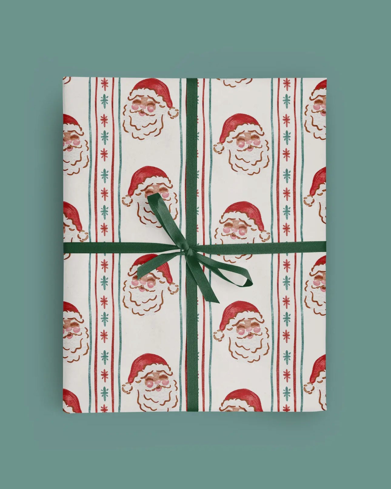 Christmas Santa Stripe Wrapping Paper Roll