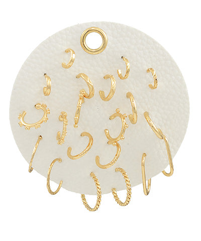 Textured 10 Pair Hoops Set