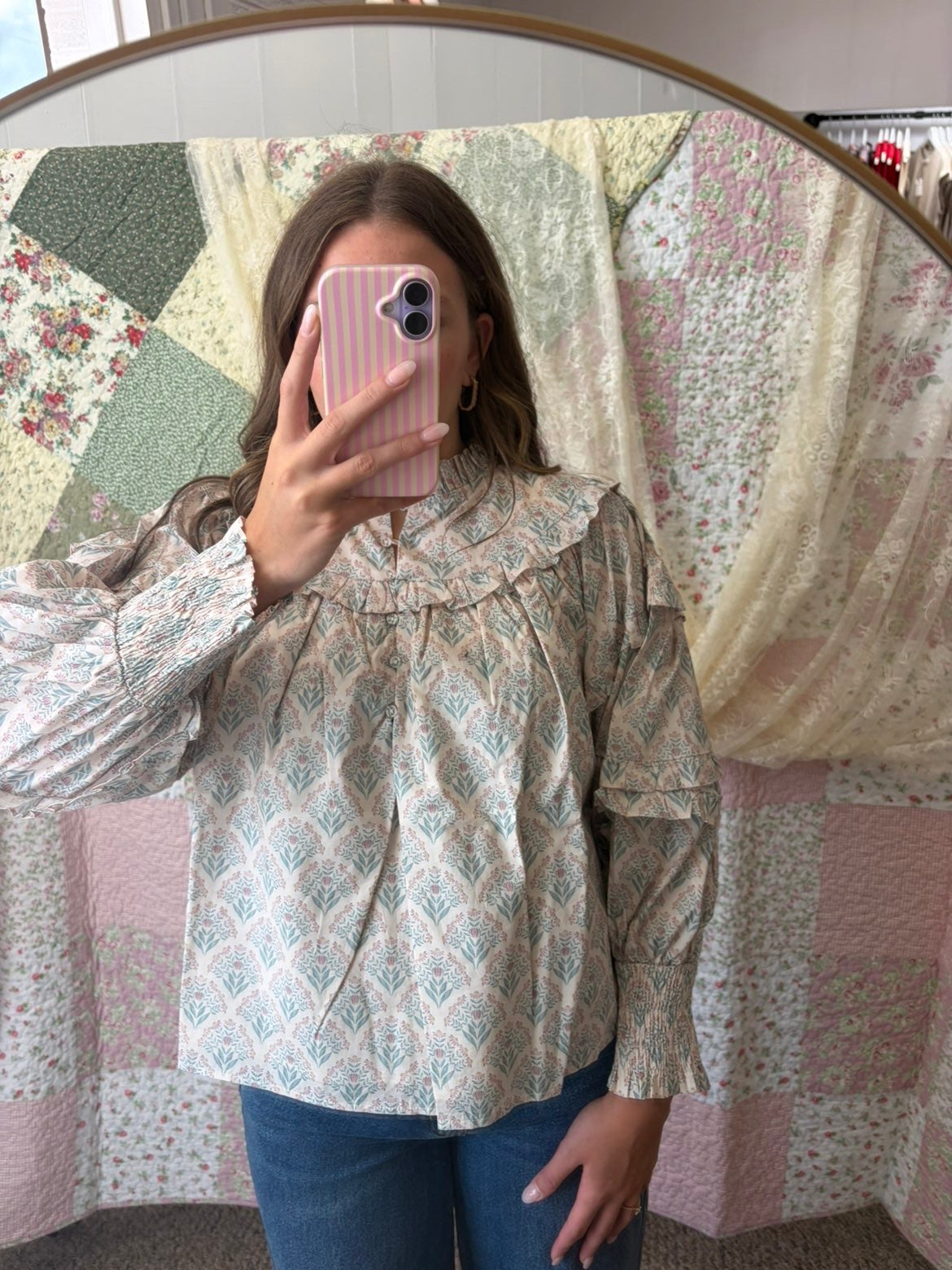 Ruffle Sleeve Blouse