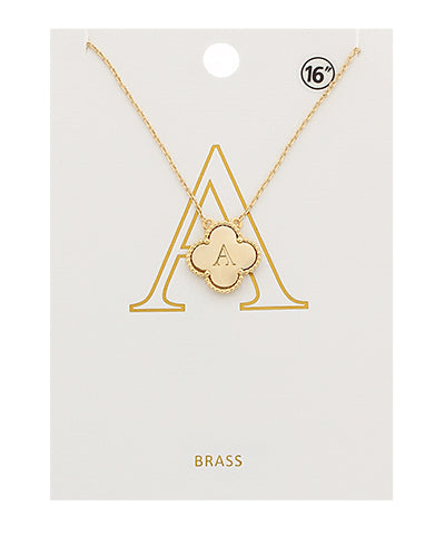 Clover Back Initial Necklace