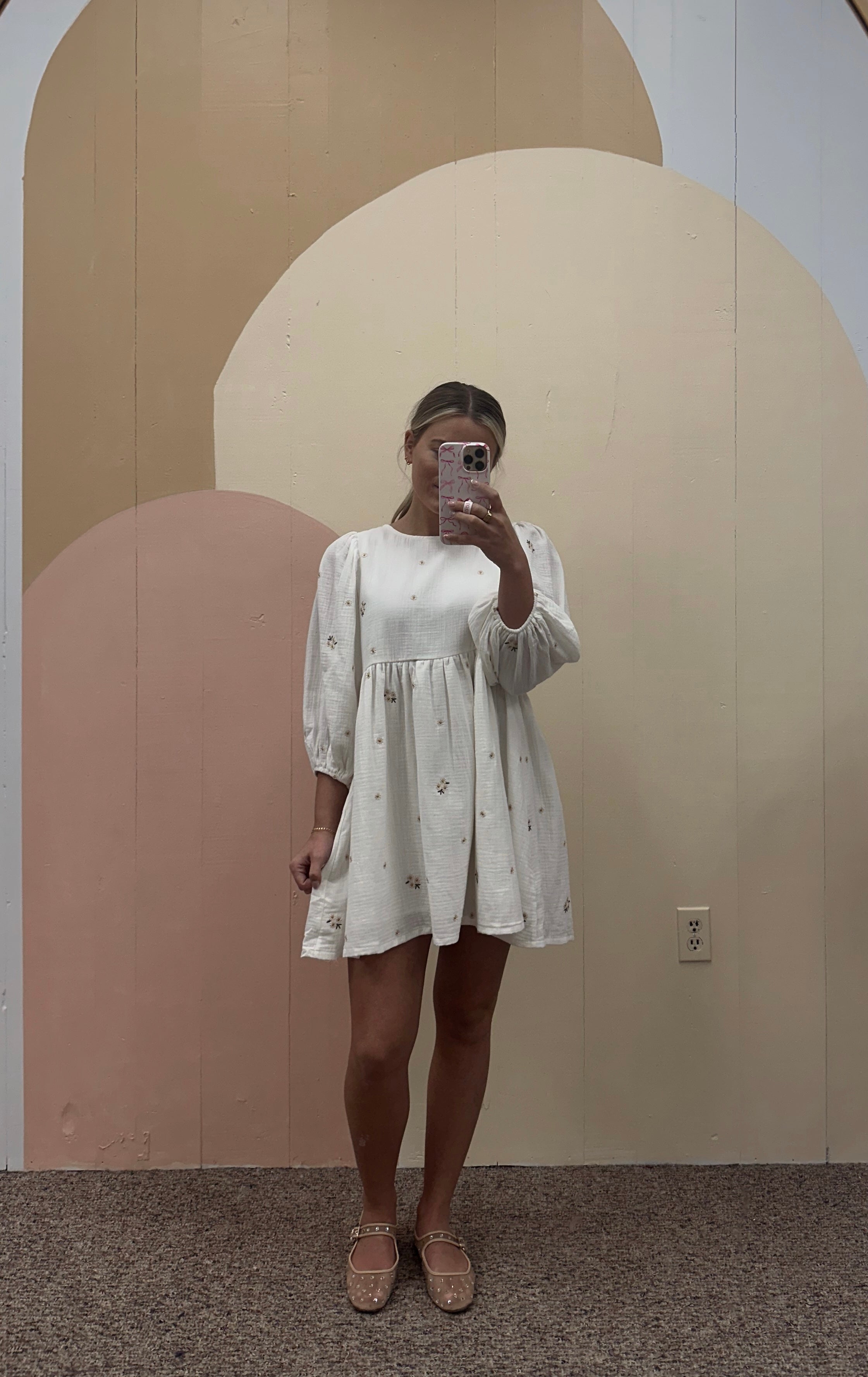 Ivory Embroidered Floral Babydoll Dress | Blush Boutique Ivory Embroidered Floral Babydoll Dress | Blush Boutique