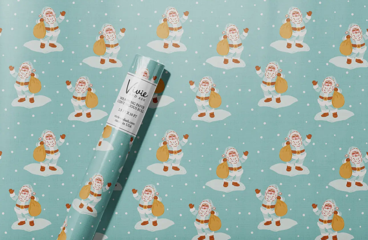 Santa in the Snow Wrapping Paper Roll