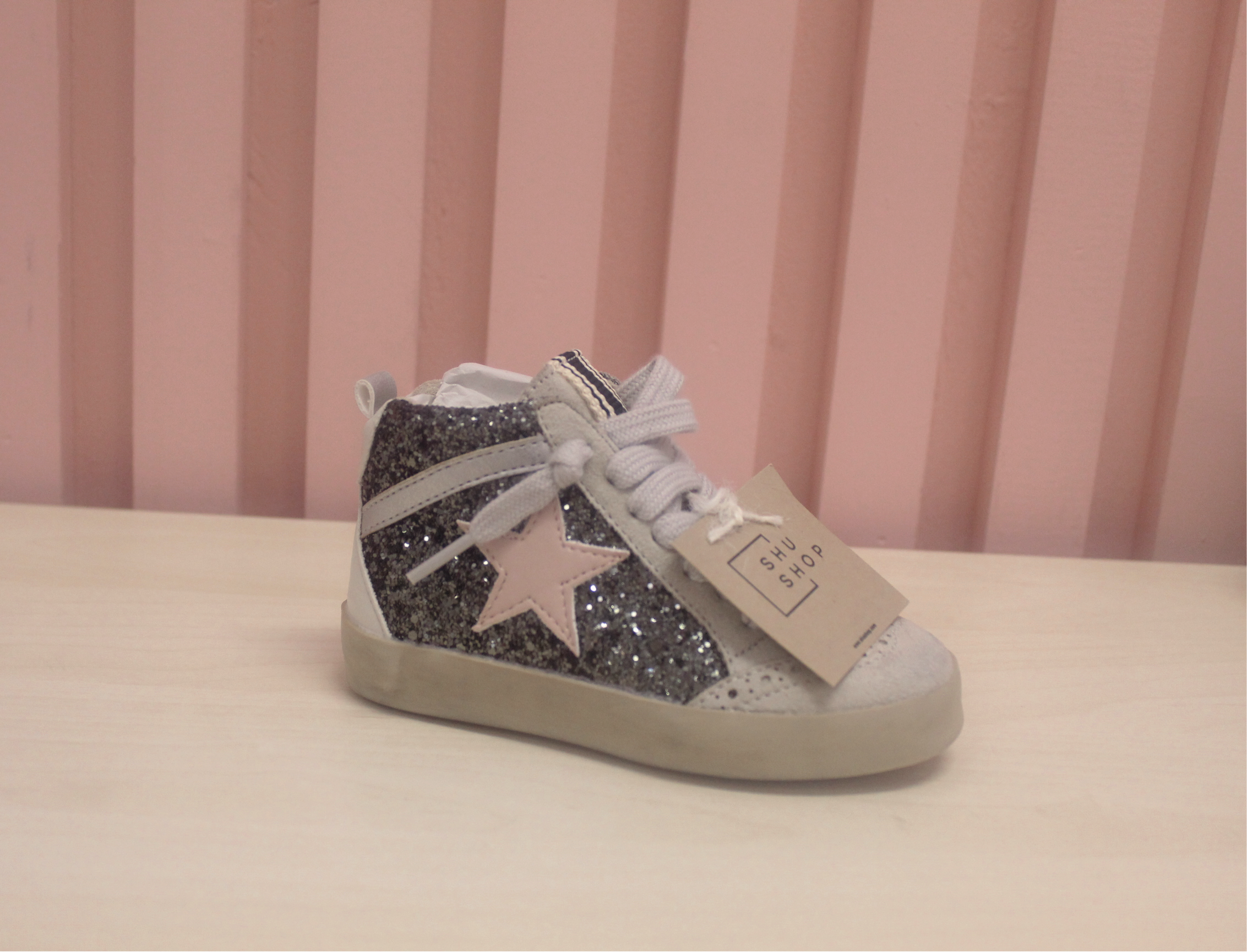 Toddler Steel Glitter Mid Star Sneakers