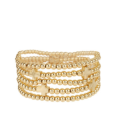 5 Row Cross Stackable Bracelet