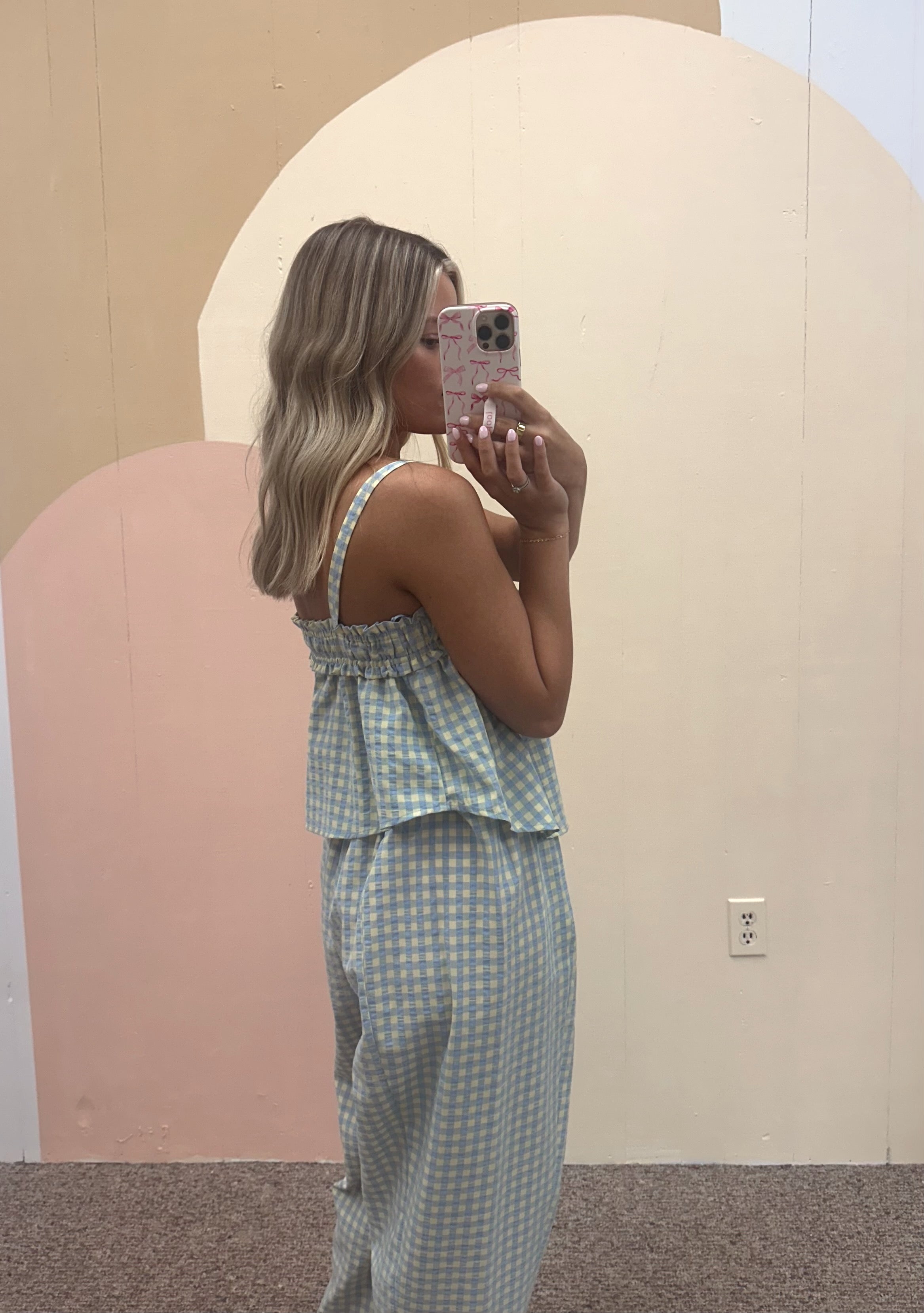 Blue and Yellow Gingham Set