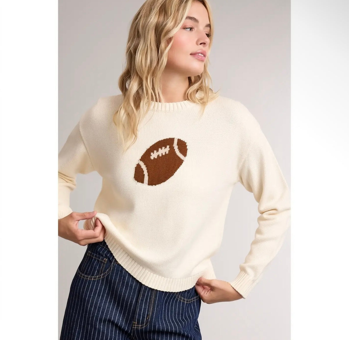 Football Knit Sweater